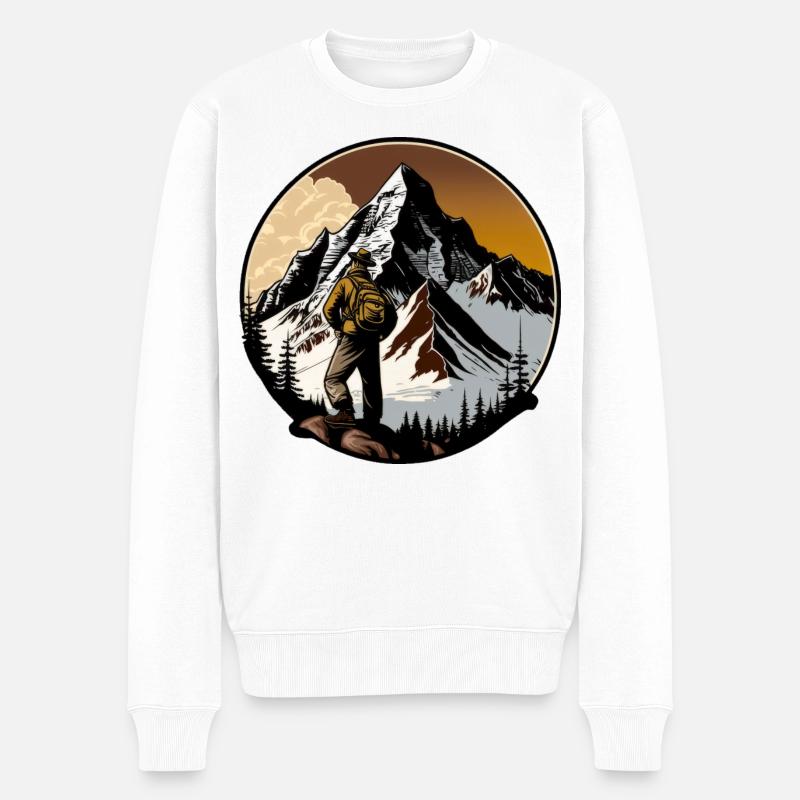 Bergsteiger - Männer Premium Bio Pullover - Weiß