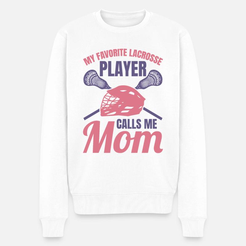 Lacrosse Spieler Mutter - Männer Premium Bio Pullover - Weiß