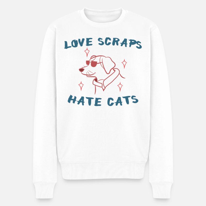Animaux Cool Dicton Chien Déclaration Chat - Pull Premium bio Homme - blanc