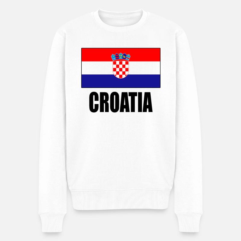Drapeau de la Croatie - Pull Premium bio Homme - blanc