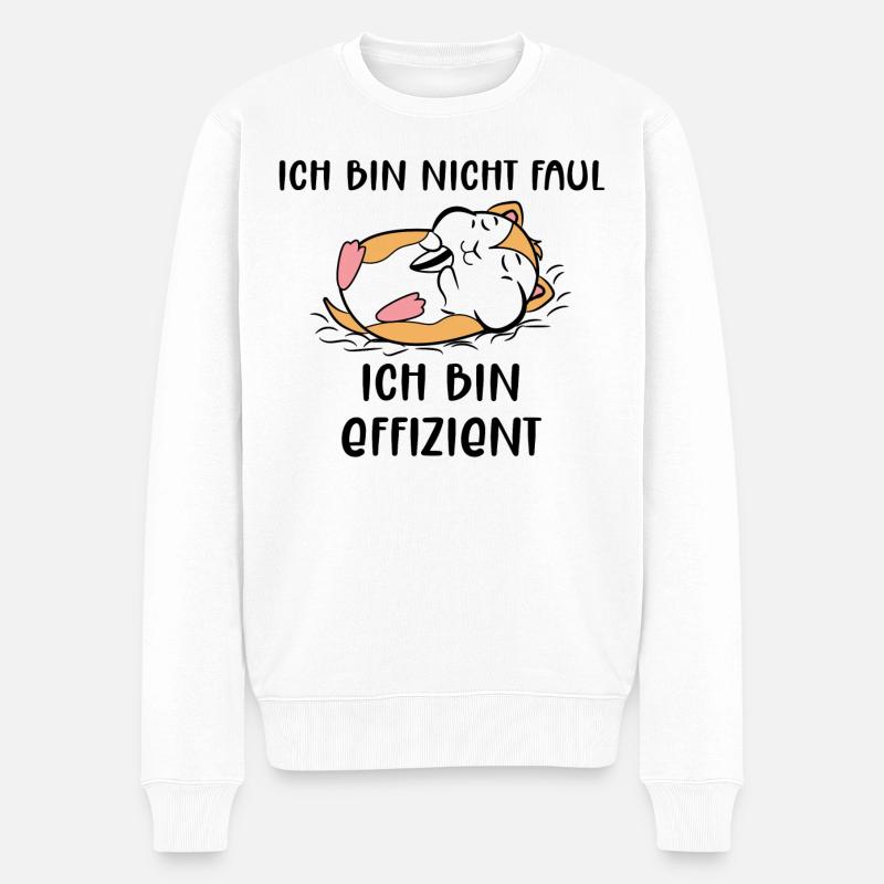 Hamster Statement Haustiere Lieblingstier - Männer Premium Bio Pullover - Weiß