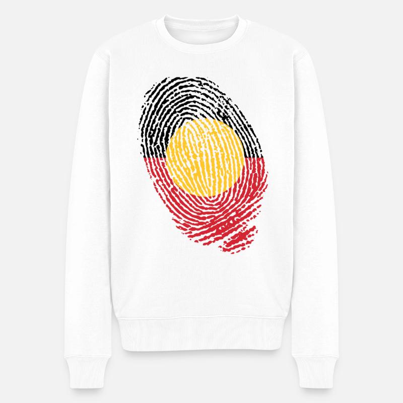 Empreintes digitales aborigènes d’Australie - Pull Premium bio Homme - blanc