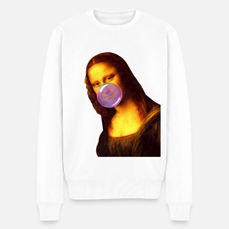 Mona Lisa Gomme à mâcher Bulle - Pull Premium bio Homme - blanc