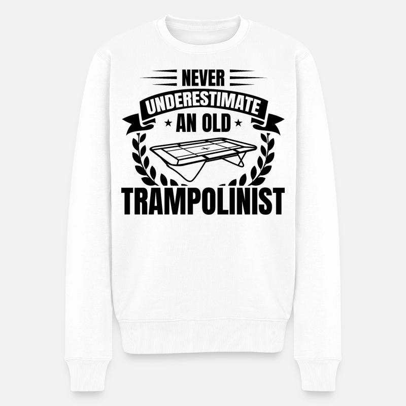 Trampolinspringer Opa - Männer Premium Bio Pullover - Weiß