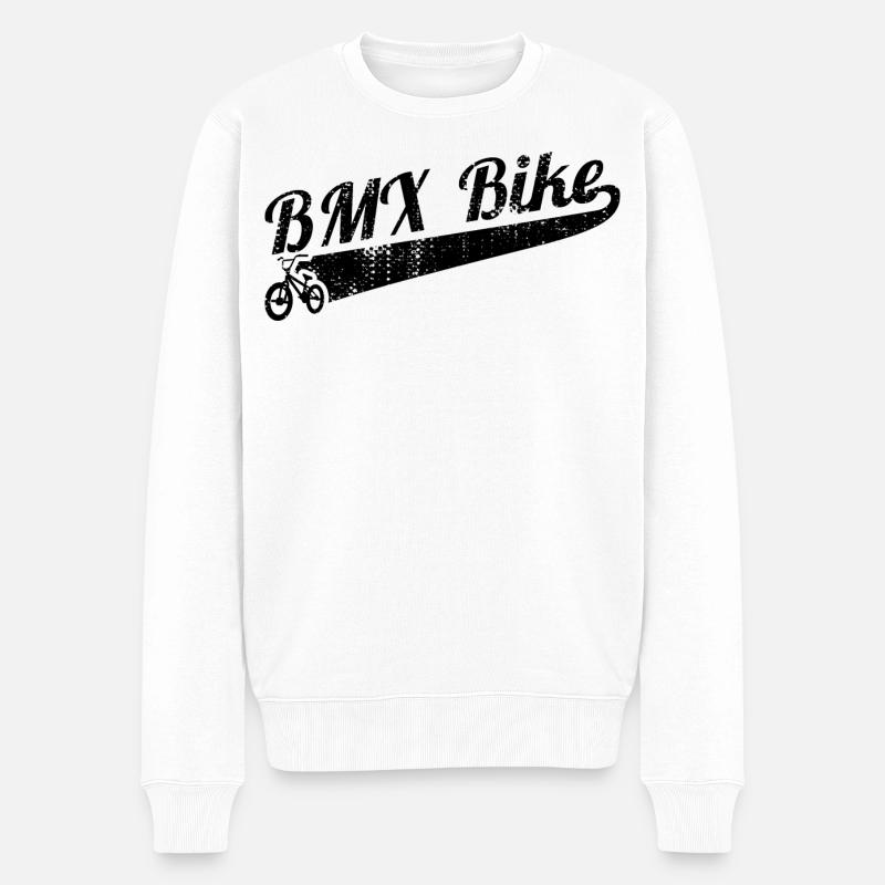 BMX Rad - Männer Premium Bio Pullover - Weiß