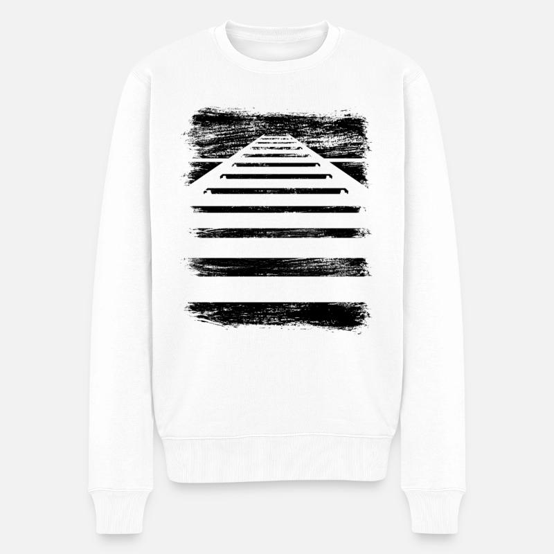 Eisenbahnstrecke - Männer Premium Bio Pullover - Weiß