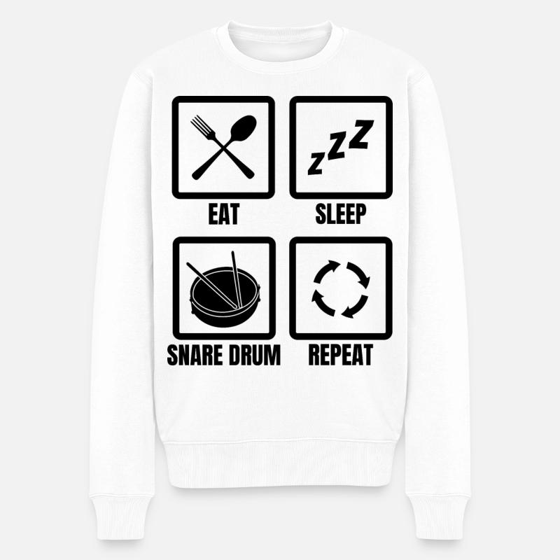 Trommelspieler Routine - Männer Premium Bio Pullover - Weiß