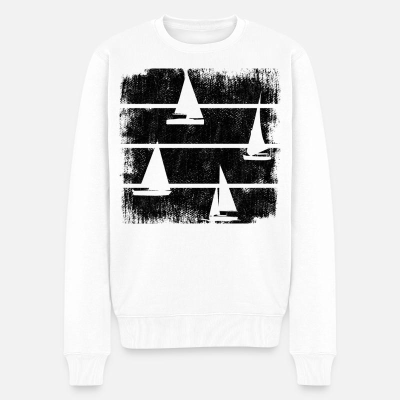 Segelboote - Männer Premium Bio Pullover - Weiß