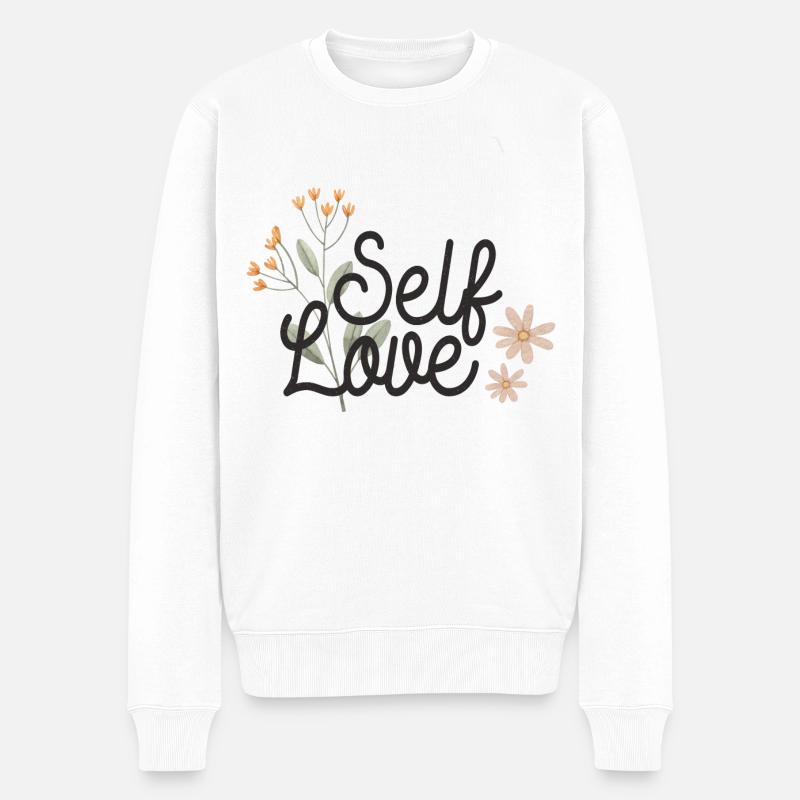 Selbstliebe - Männer Premium Bio Pullover - Weiß