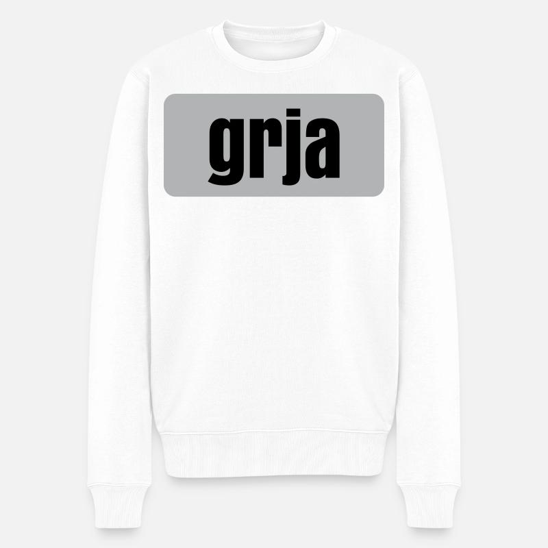 grja - Männer Premium Bio Pullover - Weiß