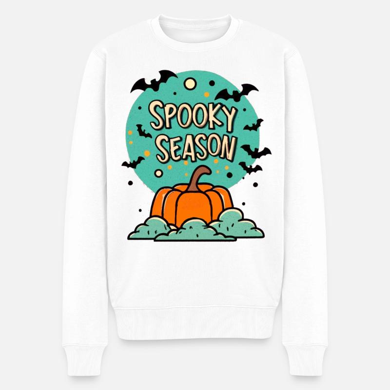 SpookySeason - Männer Premium Bio Pullover - Weiß