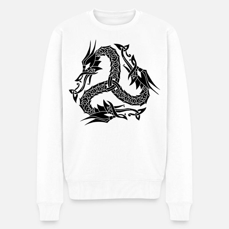 Hydre noire celte - Pull Premium bio Homme - blanc