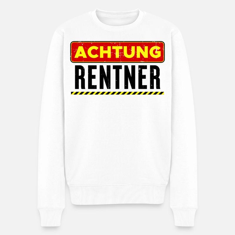 Pension Freiheit Rentner Ruhestand Statement - Männer Premium Bio Pullover - Weiß
