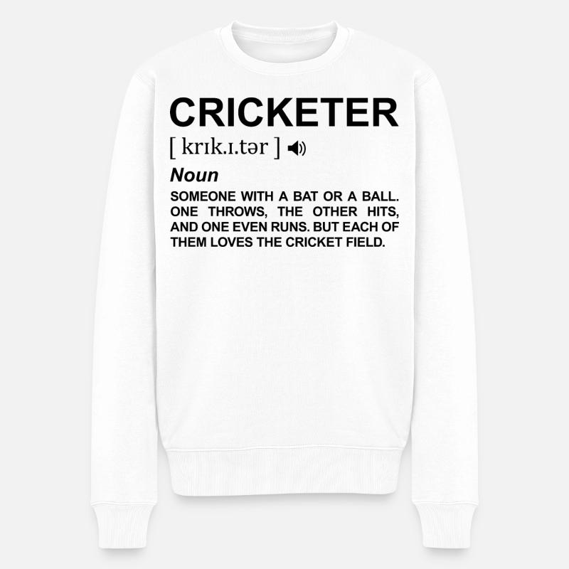 Kricketspieler Definition - Männer Premium Bio Pullover - Weiß