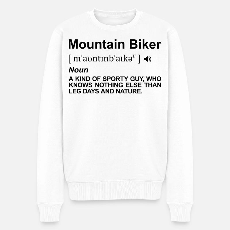 Mountainbiker Bedeutung - Männer Premium Bio Pullover - Weiß