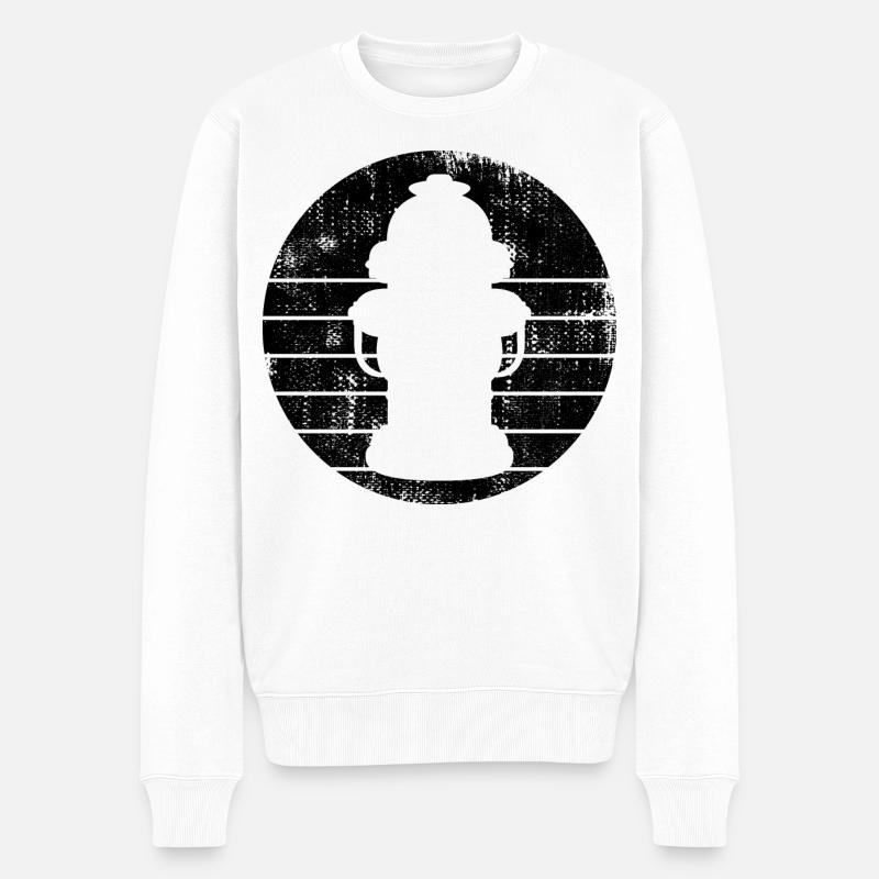 Feuerhydrant Skizze - Männer Premium Bio Pullover - Weiß