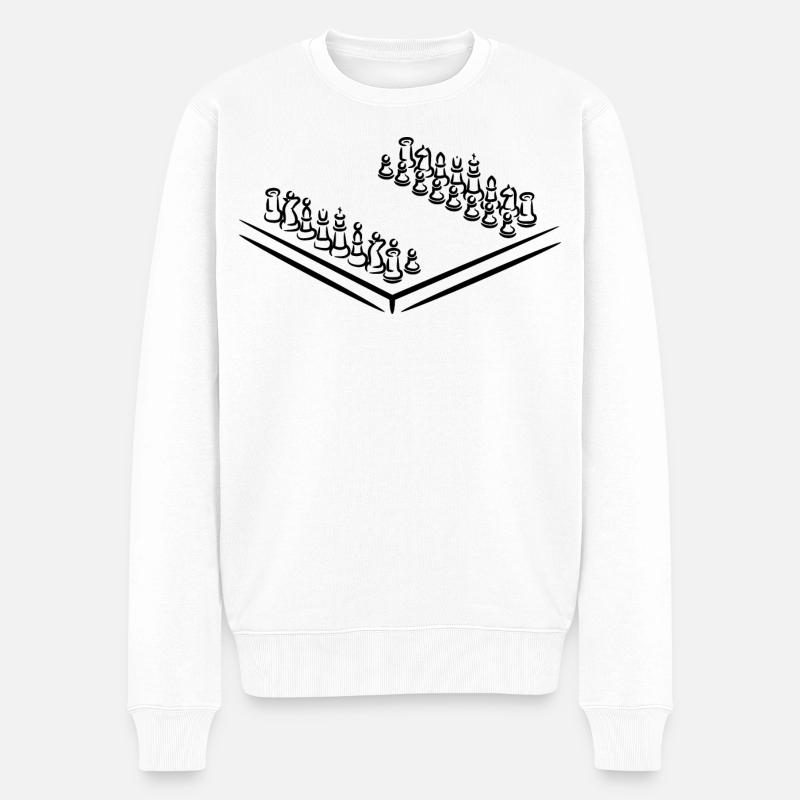 Pièces d’échecs - Pull Premium bio Homme - blanc