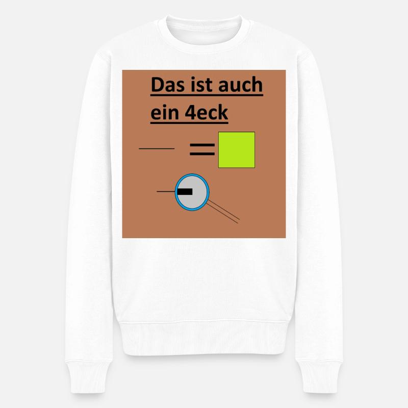 Geometrisches Rätsel Quadrat - Männer Premium Bio Pullover - Weiß