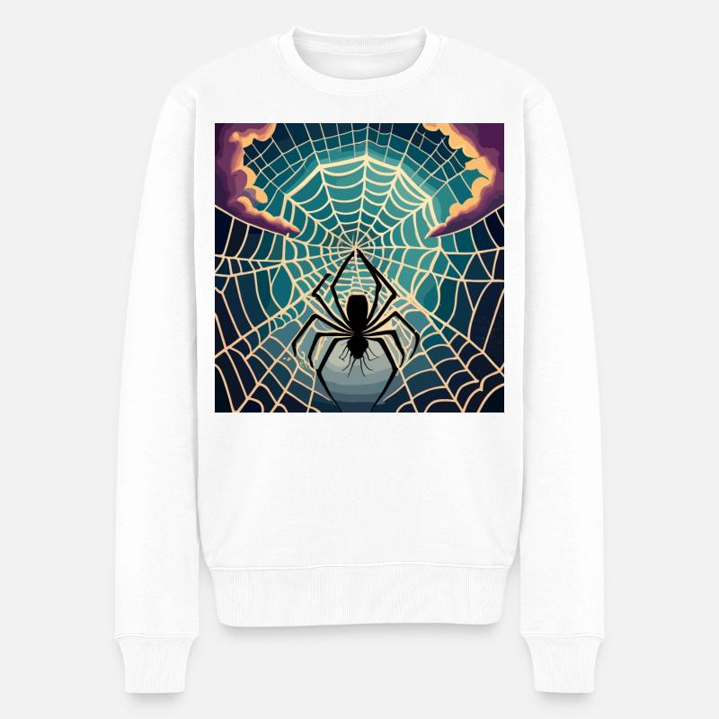 A spiderweb spider moon - Männer Premium Bio Pullover - Weiß