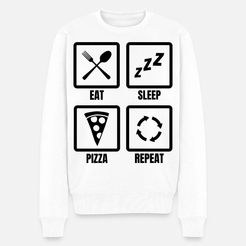 Horaire des amateurs de pizza - Pull Premium bio Homme - blanc