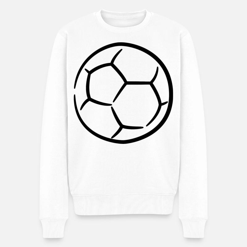 Handball Ball Skizze - Männer Premium Bio Pullover - Weiß