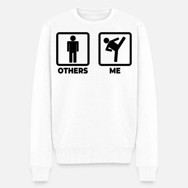 Figurine bâton Kickbox - Pull Premium bio Homme - blanc