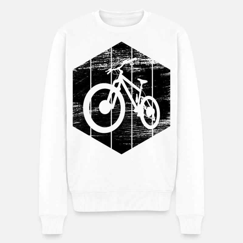 Mountainbike - Männer Premium Bio Pullover - Weiß