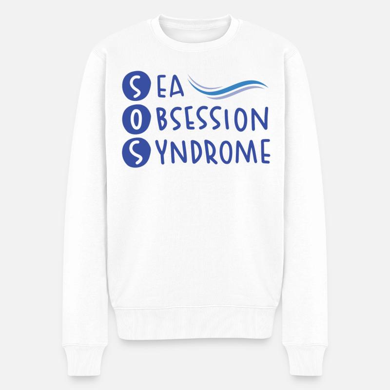 Humor Wohlbefinden Meer - Männer Premium Bio Pullover - Weiß