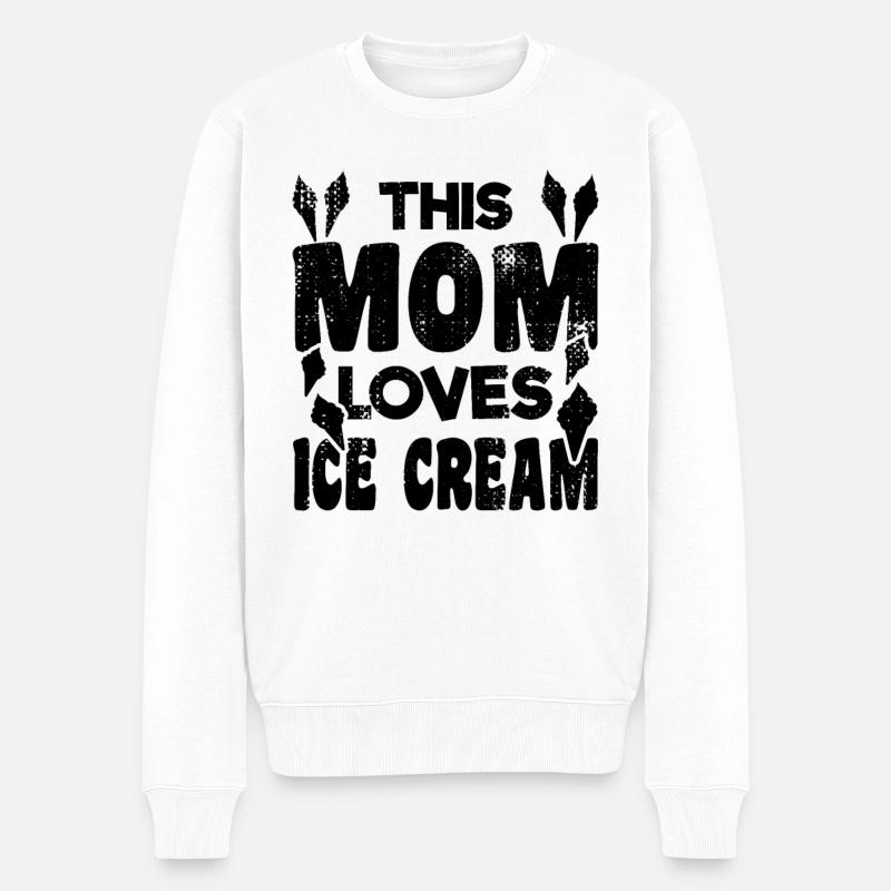 Eiscreme Liebhaberin Mama - Männer Premium Bio Pullover - Weiß