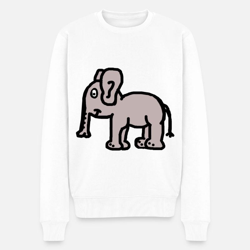 Elefant Dicker Dickhäuter Trampeltier Kinder Zoo - Männer Premium Bio Pullover - Weiß