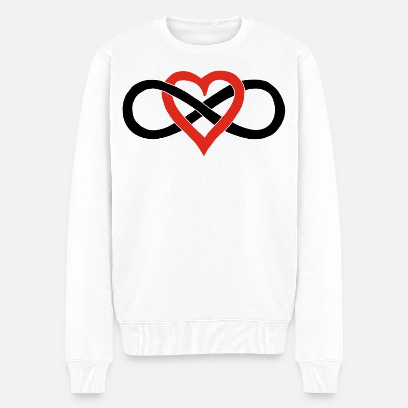 Unendliche Liebe (Schwarz) - Männer Premium Bio Pullover - Weiß
