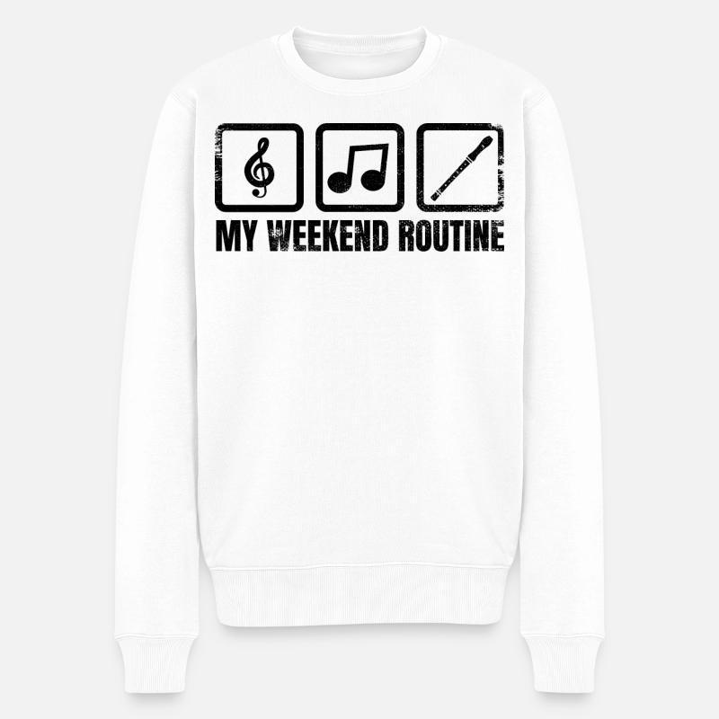 Week-end des joueurs de flûte - Pull Premium bio Homme - blanc