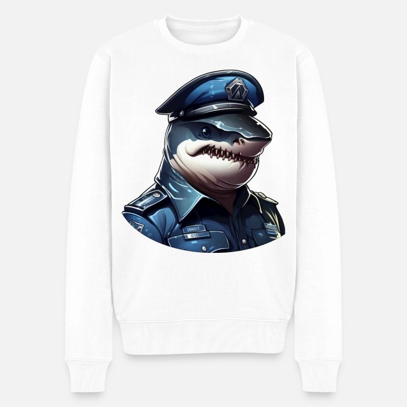 Requin policier - Pull Premium bio Homme - blanc