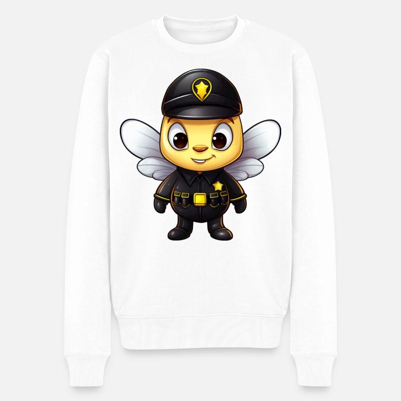 Bienen Polizei - Männer Premium Bio Pullover - Weiß