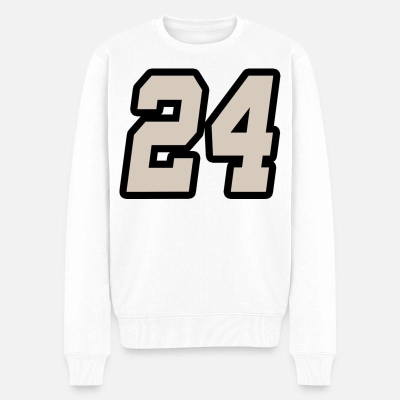 Nummer vierundzwanzig 24 - Männer Premium Bio Pullover - Weiß