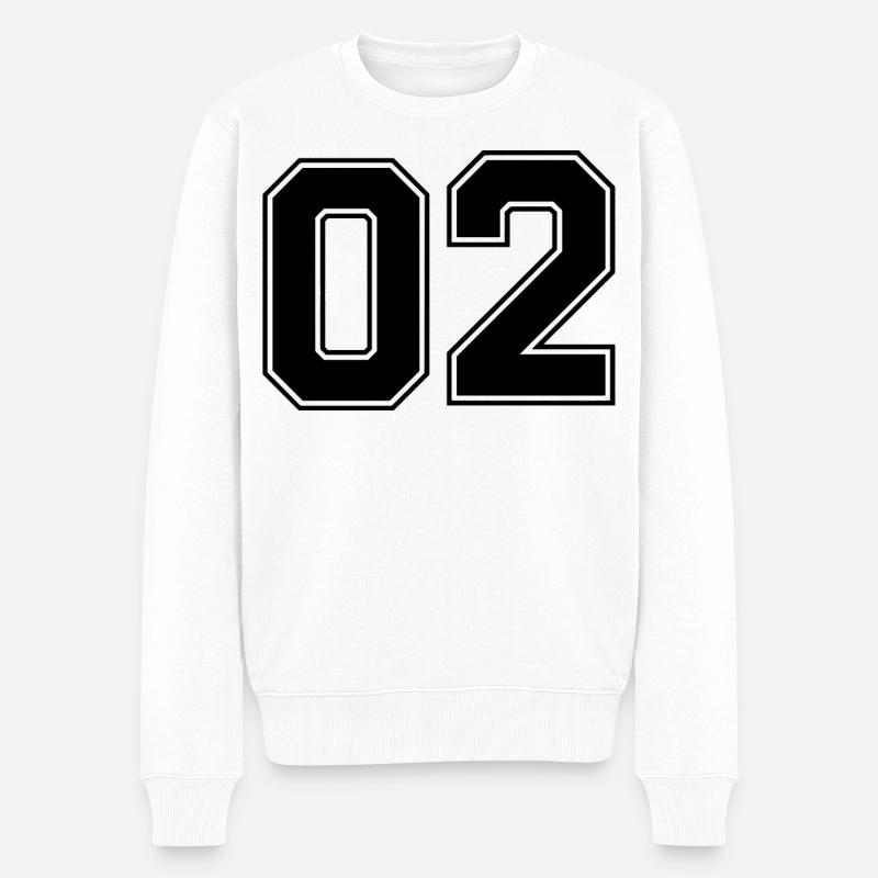 Nummer zwei 2 - Männer Premium Bio Pullover - Weiß
