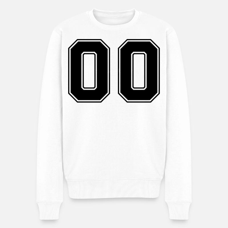 Zahl Null 00 - Männer Premium Bio Pullover - Weiß