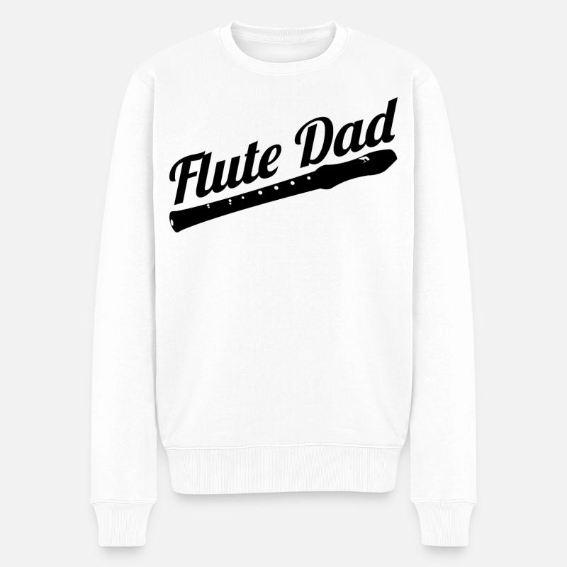 Flötenspieler Vater - Männer Premium Bio Pullover - Weiß