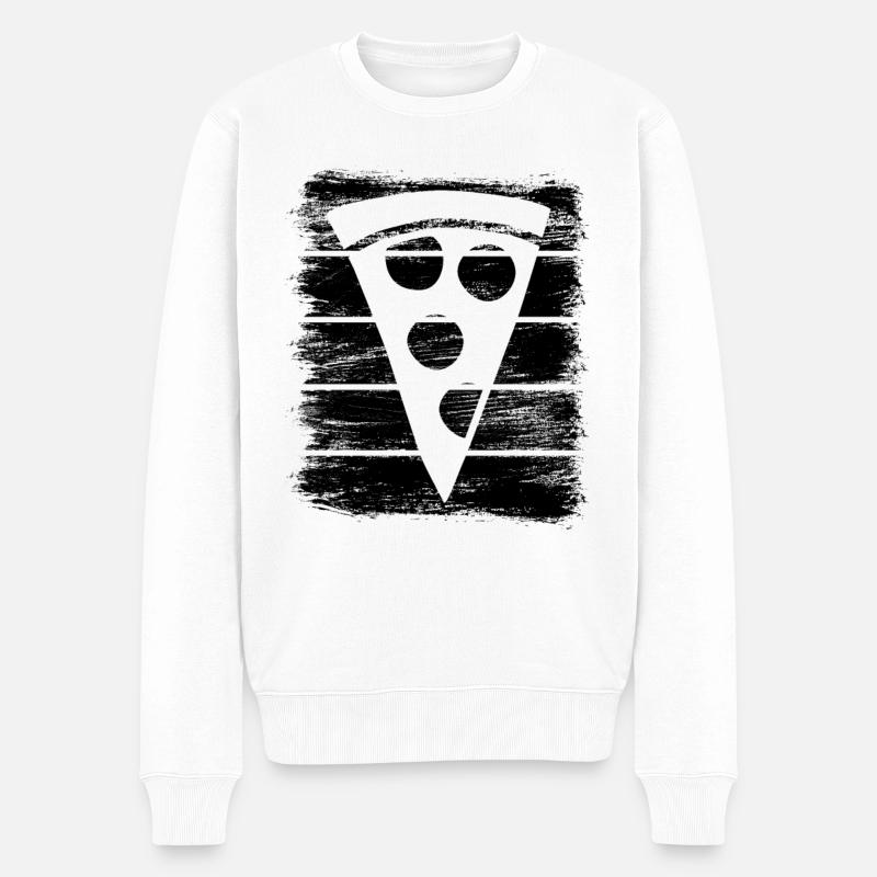 Croquis de tranche de pizza - Pull Premium bio Homme - blanc