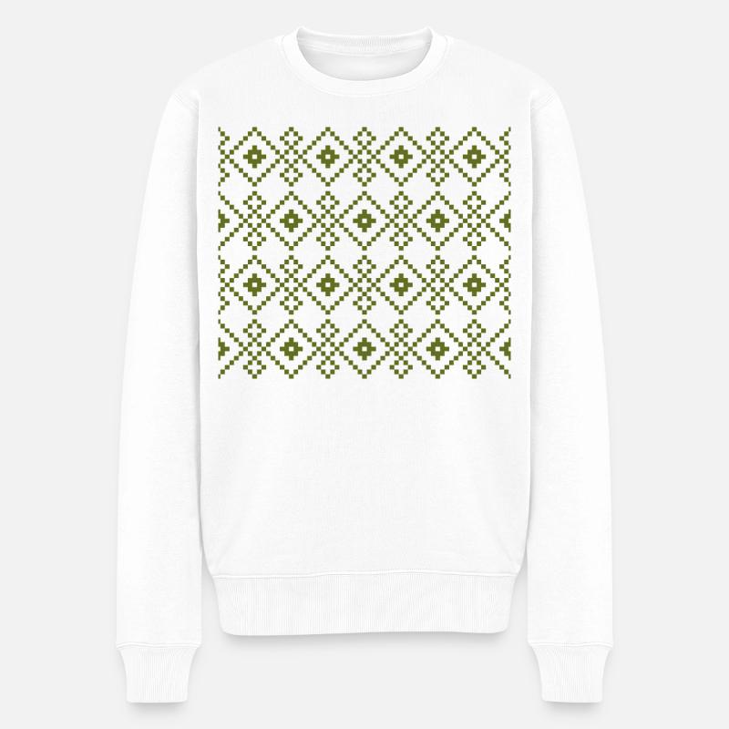 Weihnachtspullover (grün) - Männer Premium Bio Pullover - Weiß