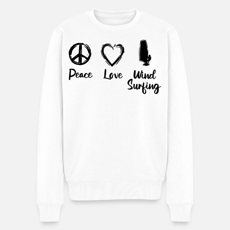 Windsurfen Motivation - Männer Premium Bio Pullover - Weiß