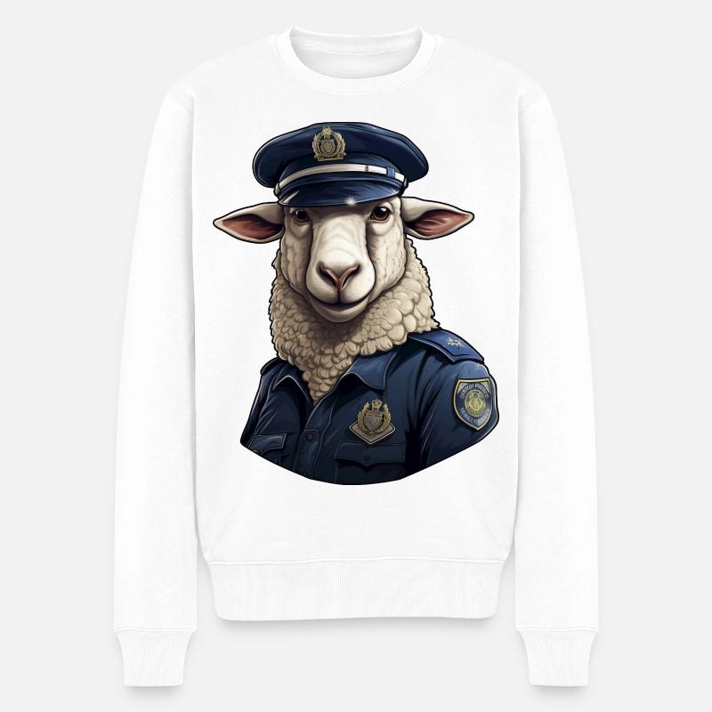 Polizei Schaf - Männer Premium Bio Pullover - Weiß