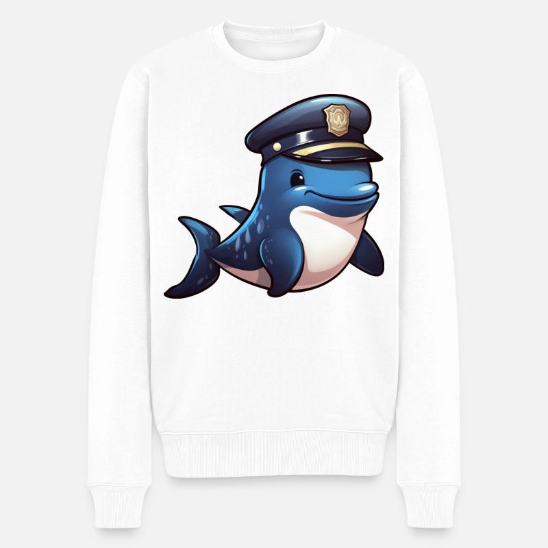 Polizei Wal - Männer Premium Bio Pullover - Weiß