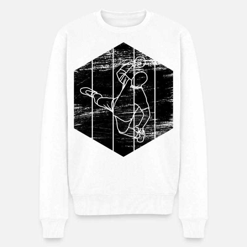 Lustiger Handballer - Männer Premium Bio Pullover - Weiß