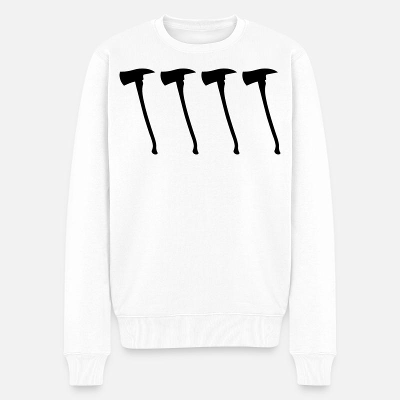 Feuerwehraxt - Männer Premium Bio Pullover - Weiß