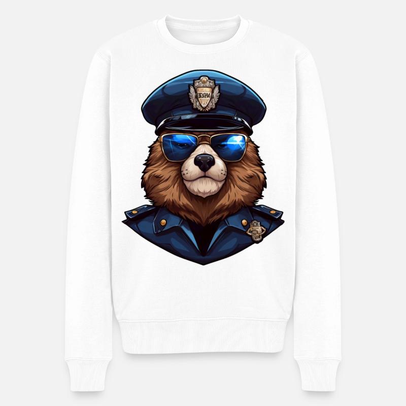 Police des marmottes - Pull Premium bio Homme - blanc
