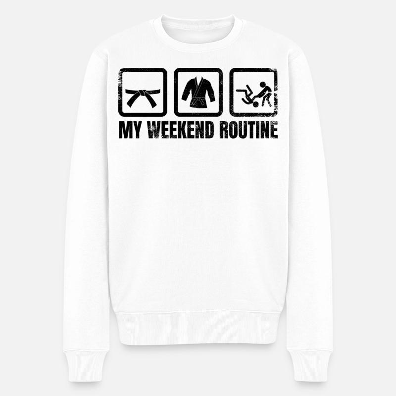 Routine du week-end de judoka - Pull Premium bio Homme - blanc