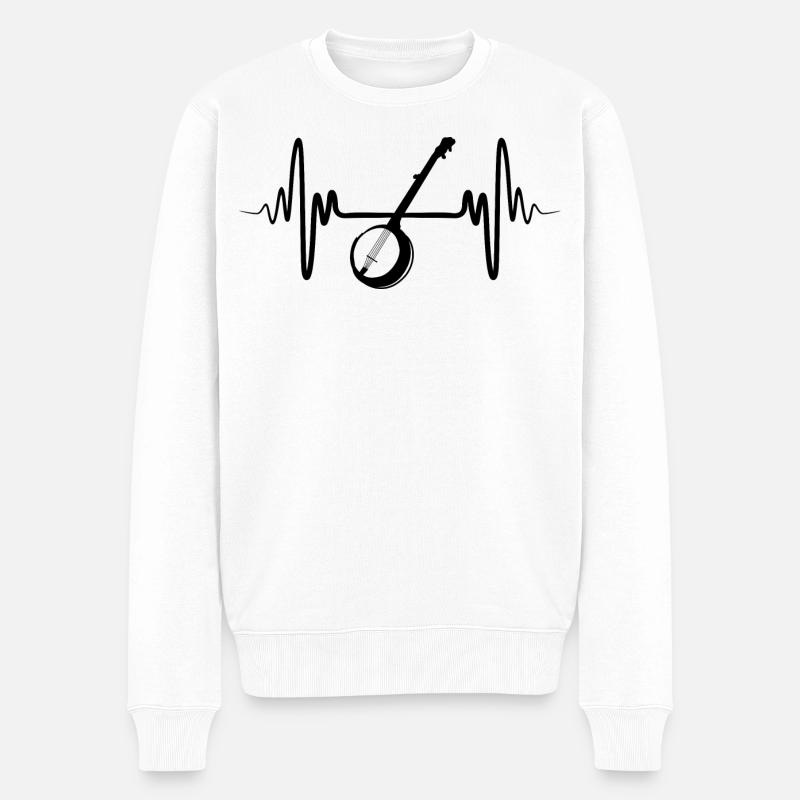 Banjo - Männer Premium Bio Pullover - Weiß