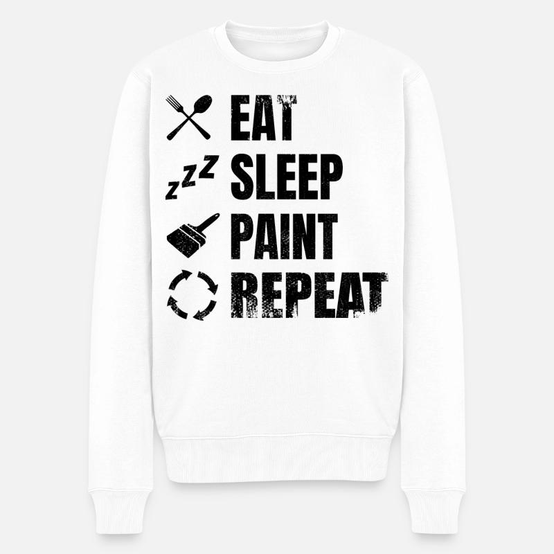 Maler Zeitplan - Männer Premium Bio Pullover - Weiß