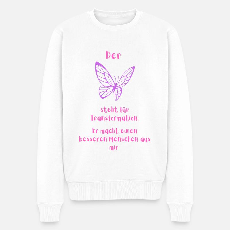 Transformation pink - Männer Premium Bio Pullover - Weiß